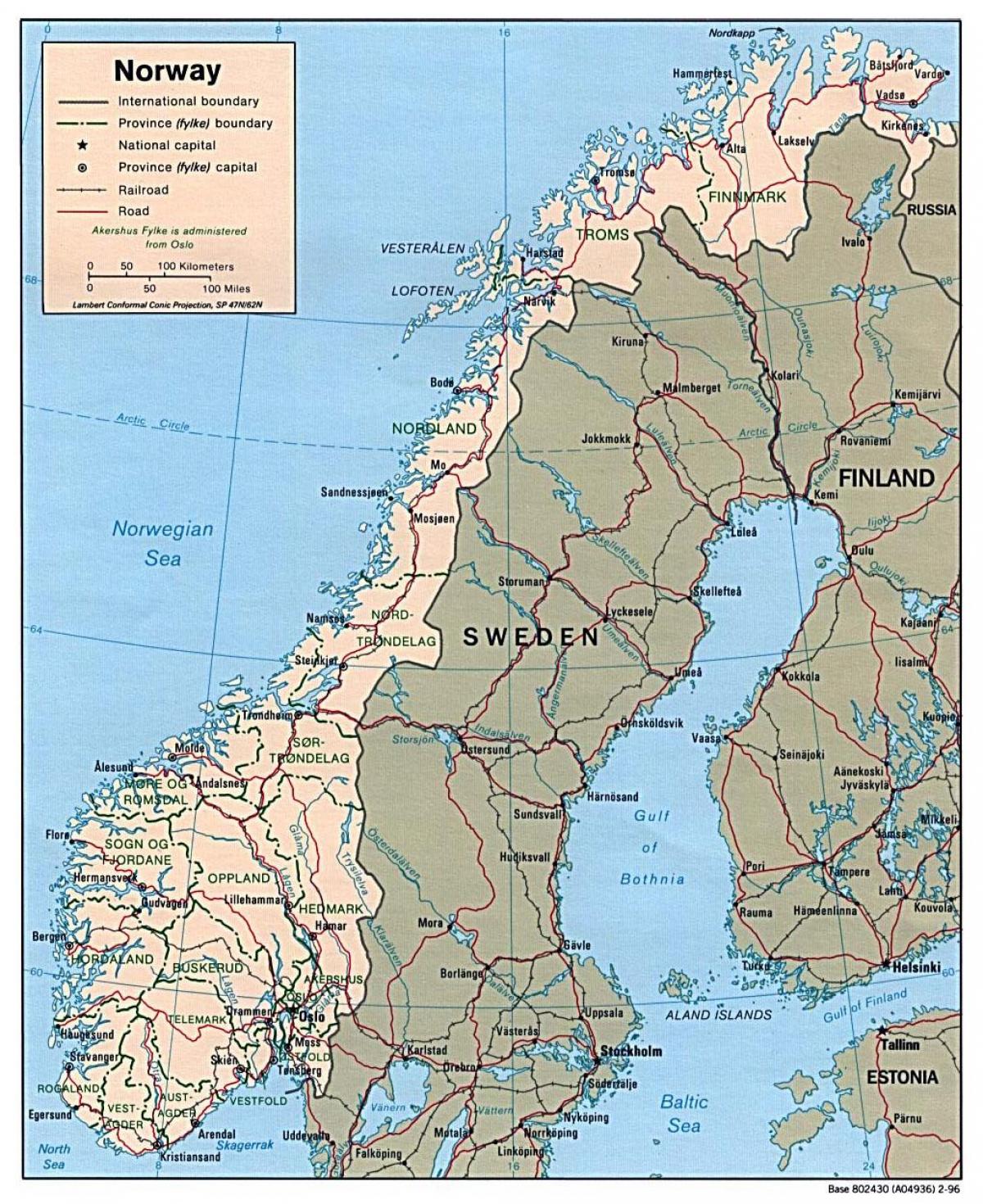 водіння карта Норвегії