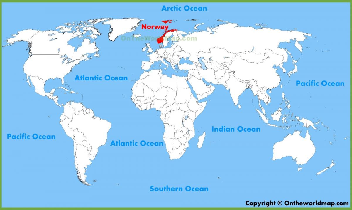 карта світу, показує Норвегія
