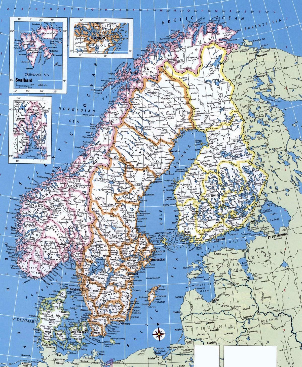 Карта вся Норвегія