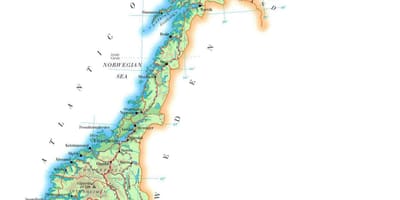 Карта висот Норвегія 