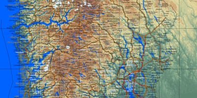 Детальна карта південній частині Норвегії