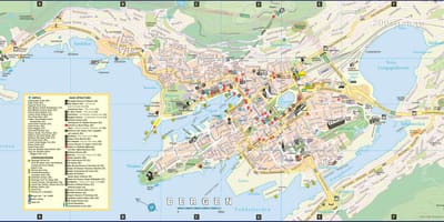 Вулиця карті бергена, Норвегія